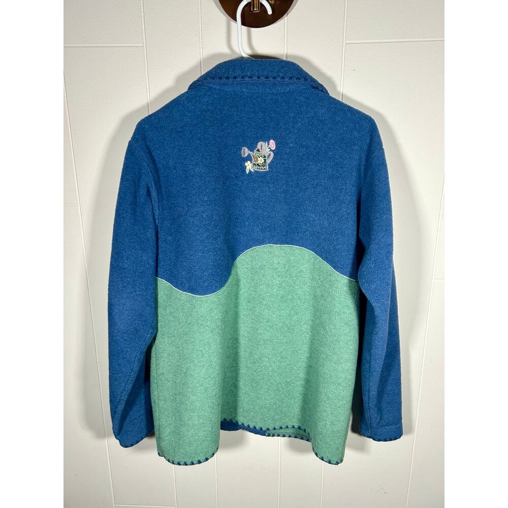 Northern Reflections VTG Cottagecore Fleece‎ Cardigan Embroidered Cats S Whimsy - Picture 10 of 14